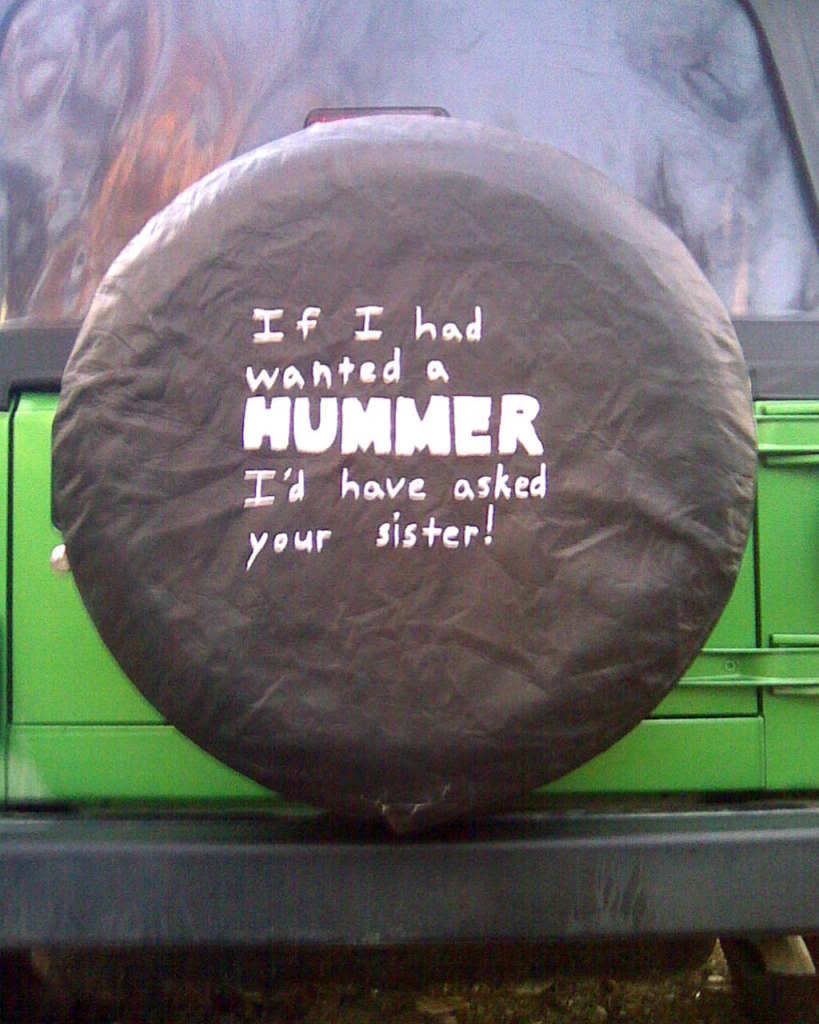 Hummer recovery vehicle tire cover jeep