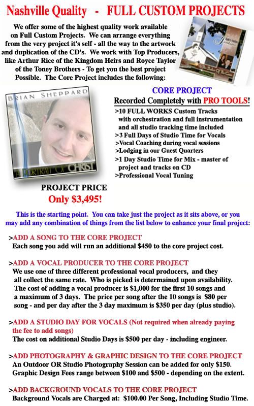 Recording Projects - Affordable and Great