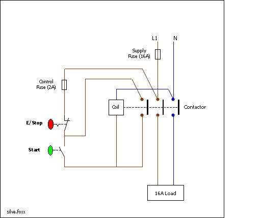 Using a contactor with emergency stop button | DIYnot Forums
