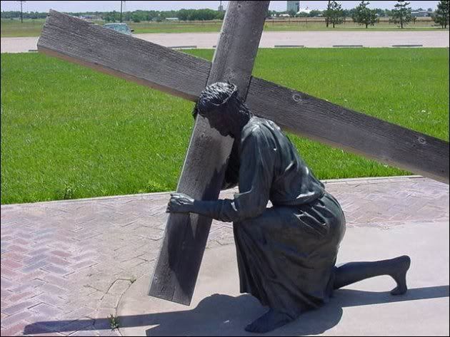 Jesus Christ Struggles Under Weight Of Cross