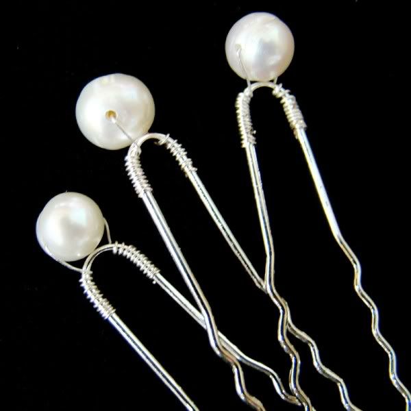 Freshwater Pearl  Bridal Hair Pin from WeddingFactoryDirect.com and Elegance by Carbonneau 1-800-790-4325