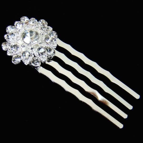 Swarovski Crystal Bridal Hair Pin from WeddingFactoryDirect.com and Elegance by Carbonneau 1-800-790-4325