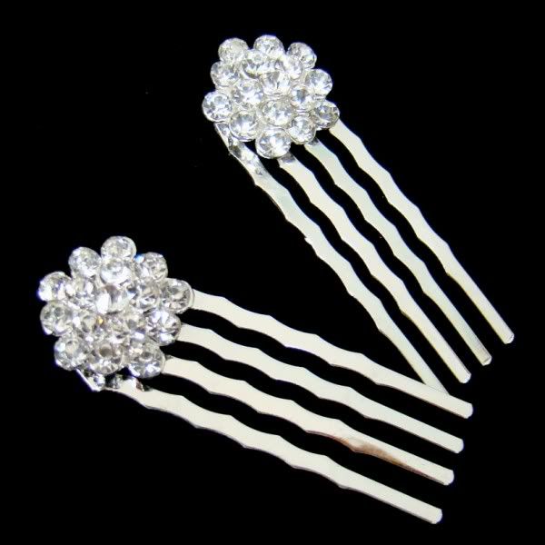 Swarovski Crystal Bridal Hair Pin from WeddingFactoryDirect.com and Elegance by Carbonneau 1-800-790-4325