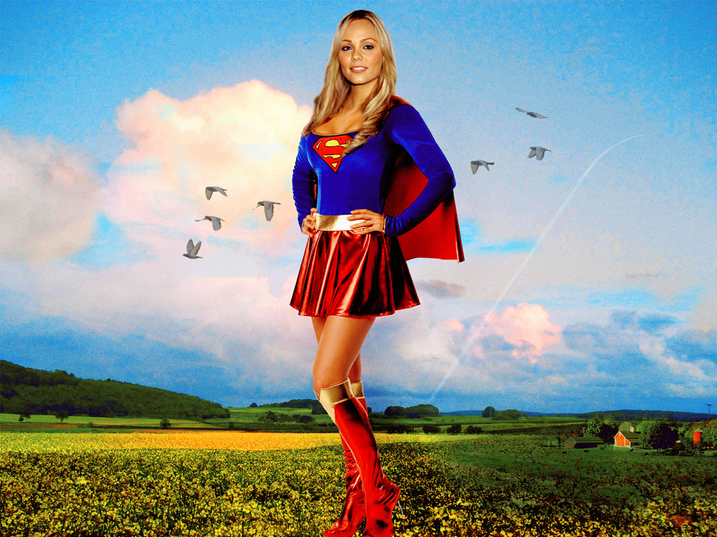 Laura Vandervoort as Supergirl manip Wallpaper- 1280x768 widescreen