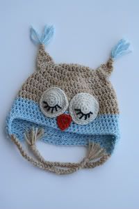 Boy owly hat 1-2 year size