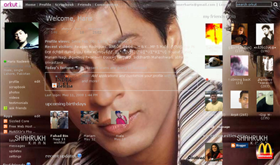 Shah Rukh Khan Orkut theme