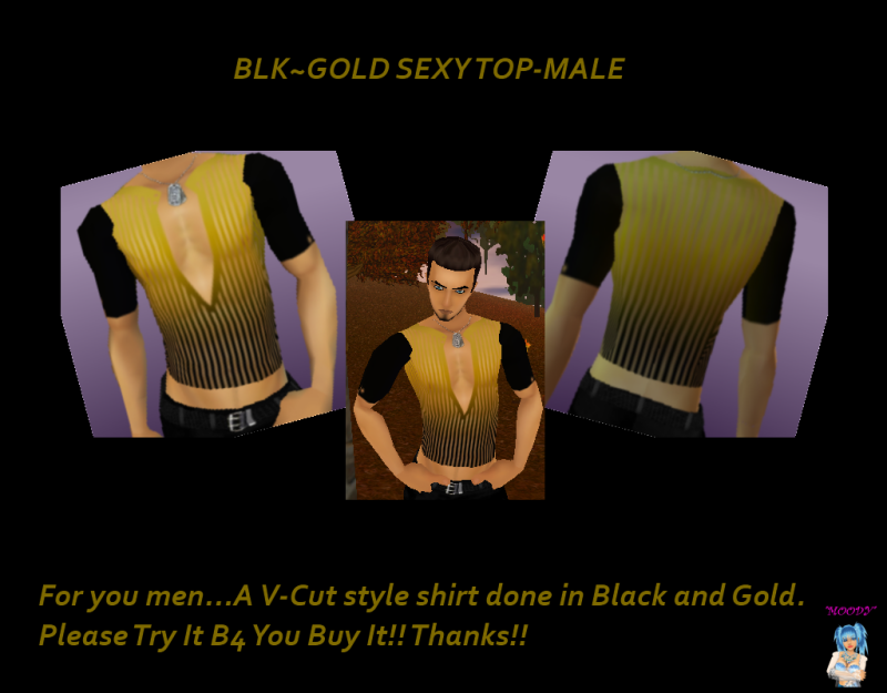 Blk~Gold Sexy Top-Male