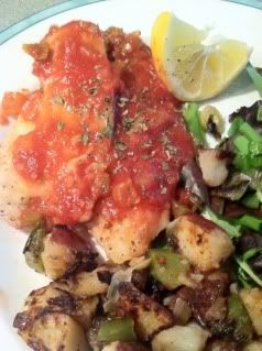 Tilapia with Salsa, Uploaded from the Photobucket iPhone App