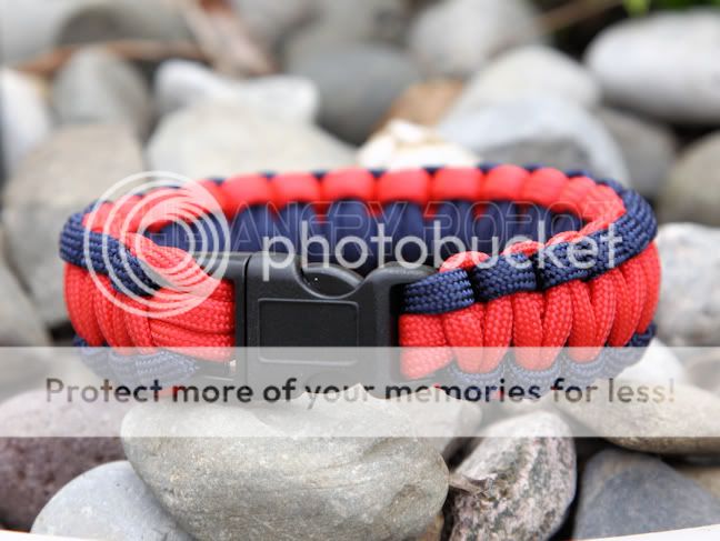 550 Paracord Survival Bracelet   Neon Orange & Black  