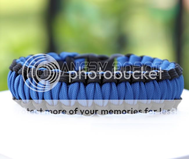 Paracord Bracelet Cobra Gutted   Thin Blue Line Police  