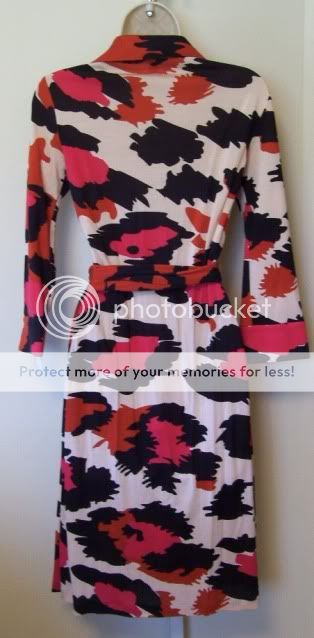 Diane Von Furstenberg Justin Pink Leopard dress wrap 6 DVF New NWT red 
