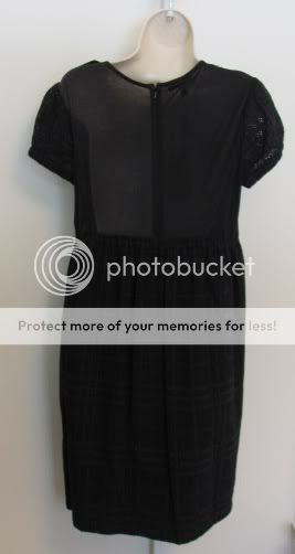 Burberry black sheer check dress woven shift NWT 10  